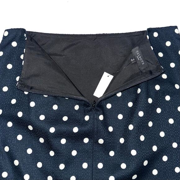 NWT Talbots Petites Navy & White Polka Dot Cotton Pencil Skirt Size 12P - Picture 9 of 13